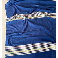 Lot de 3 panneaux de jersey épais bleu rayé multico de 45 x 125 soit 1m35 x 125 cm