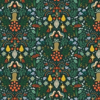 Coton Rifle Paper Holiday Classics Partridge Evegreen 20 x 110 cm