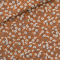 COUPON de Toile de coton GABARDINE Camomille coloris Brun Cajou 27 x 150 cm