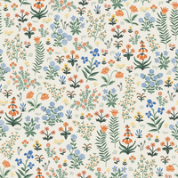 DERNIER COUPON de tissu Rifle Paper Camont Menagerie Garden fond clair 70 x 110 cm