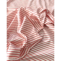 Jersey maille polo fine blanc et rose 20 x 110 cm