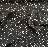 COUPON de Twill de viscose pois blancs fond noir 90 x 140 cm