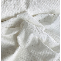 Broderie anglaise blanche pois 20 x 128 cm
