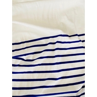 1 panneau de jersey fin fond blanc rayure marine 87 x 175 cm