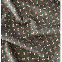 DERNIER COUPON de Viscose mini fleurs fond kaki 1m60 x 140 cm