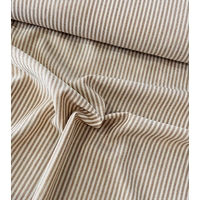 Tissu rayures tissées coton/viscose coloris noisette 20 x 140 cm