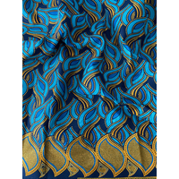 Coupon de wax vagues coloris bleu 2m30 x 115 cm