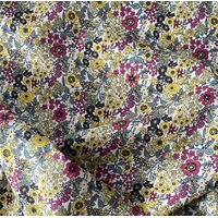 Voile de coton vert et prune 20 x 140 cm