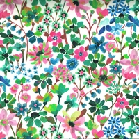 Liberty Tana Lawn™ Dreams of Summer rose et vert coloris C 20 x 137 cm