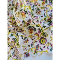Tissu indien Holi jaune vert rose 20 x 105 cm