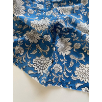 DERNIER COUPON de Tissu indien Paradip bleu 1m05 x 105 cm