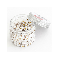 Pot de perles Lettres blanc et doré