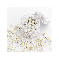 Pot de perles Symboles et chiffres blanc et or