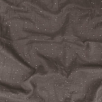 Tissu double gaze de coton coloris raisin à pois dorés 20 x 135 cm