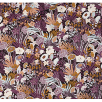 Toile de coton GABARDINE Flower Wealth coloris Violet Nocturne 20 x 150 cm