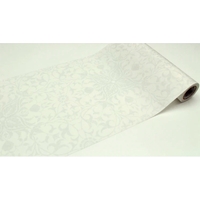 Rouleau de papier adhésif William Morris ton sur ton Pure Net Ceilling Embroidery Paper White 23 cm x 5 m