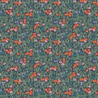 Tissu Rifle Paper Bramble Iris fond Navy 20 x 110 cm