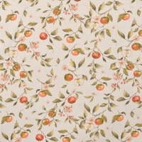 Jersey côtelé pommes fond blanc cassé 20 x 130 cm