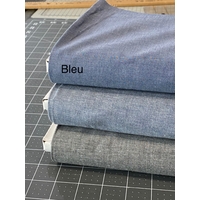 Chambray léger coloris bleu 20 x 140 cm