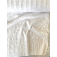 Coton structuré quadrillé coloris blanc 20 x 135 cm