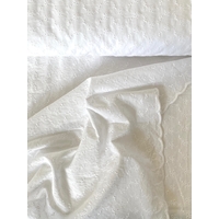 Broderie anglaise bordure croquet coloris blanc 20 x 130 cm