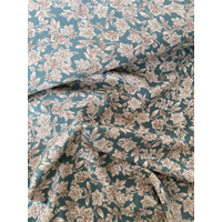 Viscose stretch fleurs fond menthe 20 x 140 cm