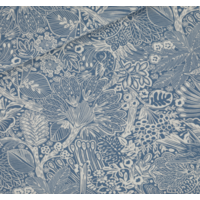 Sweat léger "French Terry" imprimé Twittering Forest coloris bleu 20 x 150 cm