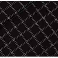 Sweat léger "French Terry" imprimé Double Grid coloris noir 20 x 150 cm