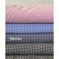 Tissu vichy seersucker coloris marine 20 x 140 cm