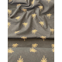 Jersey imprimé palmiers fond foncé 20 x 145 cm
