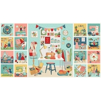 Tissu Sewing Room Panneau env. 60 x 110 cm