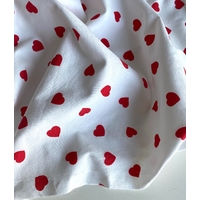 Jersey 96% coton 4% spandex blanc coeur-coeur colors rouge 20 x 150 cm