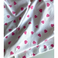 Jersey 96% coton 4% spandex blanc coeur-coeur colors rose 20 x 150 cm