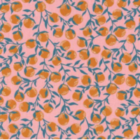 COUPON de Toile enduite Oranges Pink / Orange 70 x 125 cm