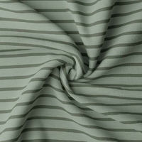 COUPON de Jersey rayé marinière amande / fougère 60 x 140 cm