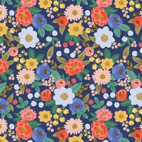 Tissu Rifle Paper Vintage Garden Vintage Blossom Blue 20 x 110 cm