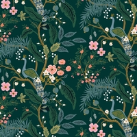Tissu Rifle Paper Vintage Garden Peacock Hunter 20 x 110 cm