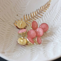 Bouton de bottine pailletté or 11mm corail