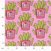 Jersey bio Hamburger Liebe frites fond rose 20 x 155 cm