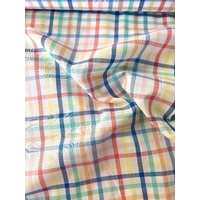Voile de coton à carreaux fond blanc 20 x140 cm