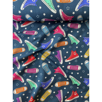 Jersey Baskets fond denim 20 x 145 cm