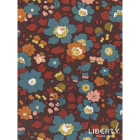 Pré-commande - Liberty Tana Lawn™ Betsy Meadow chocolat coloris C 20 x 137 cm