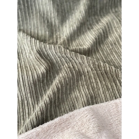 Velours double-face côtelé doublé fausse fourrure coloris kaki 20 x 145 cm
