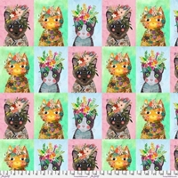 Tissu Mia Charro Floral Pets Chats 21 x 110 cm