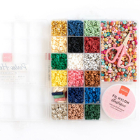 Maxi boîte de 16 couleurs de perles heishi 6 mm - Nature