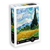 Puzzle 1000 pièces Champ de blé avec cyprès, Vincent Van Gogh