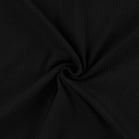 Jersey côtelé coloris noir 20 x 145 cm