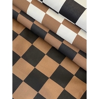 Gabardine stretch grand damier brun et noir 20 x 145 cm