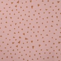 Jersey Coeurs fond rose 20 x 145 cm