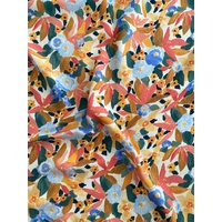 COUPON de Nerida Hansen Viscose Floral coloris ocre - 80 x 140 cm